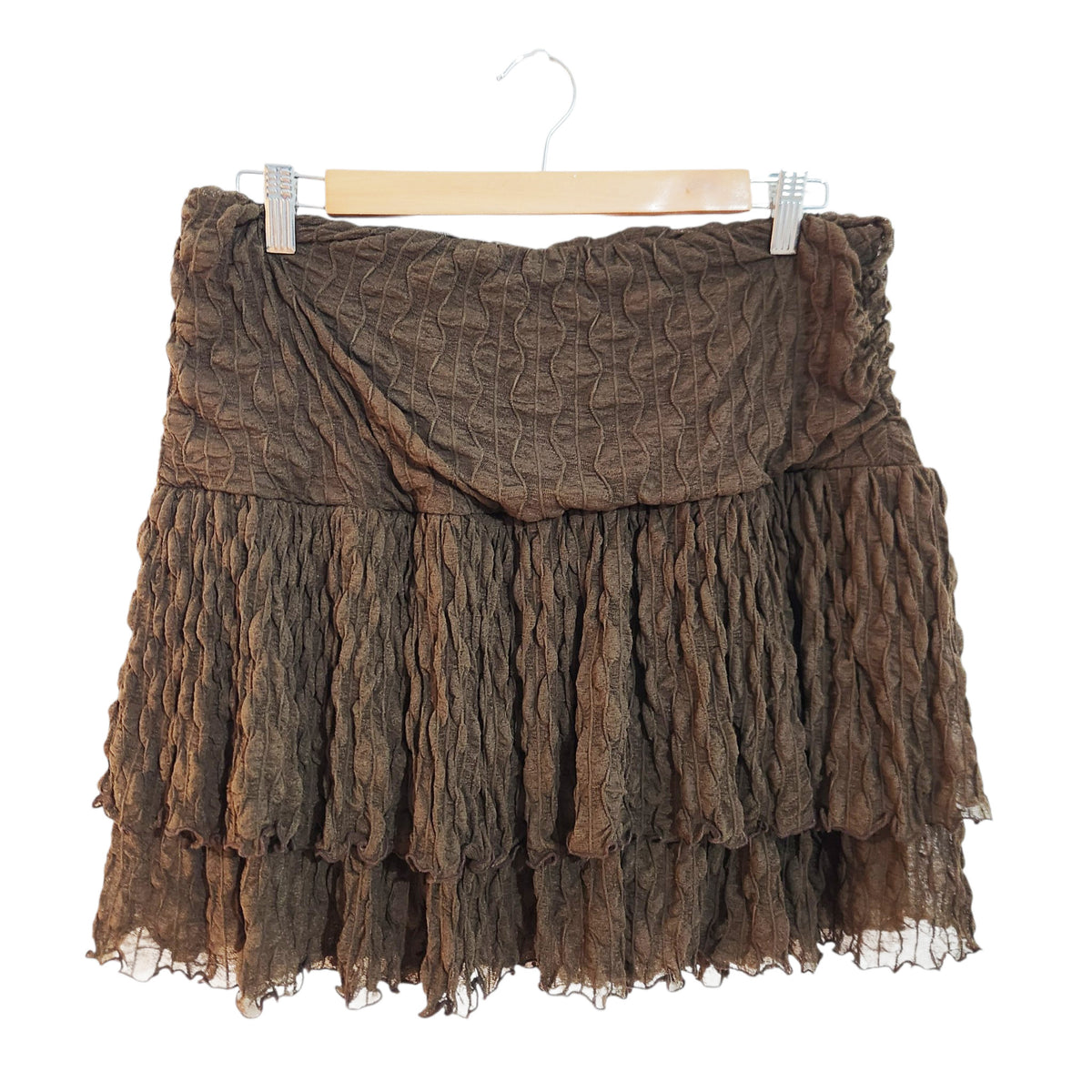 SHEIN | חצאית מיני שכבות | נשים | XXL | חום
