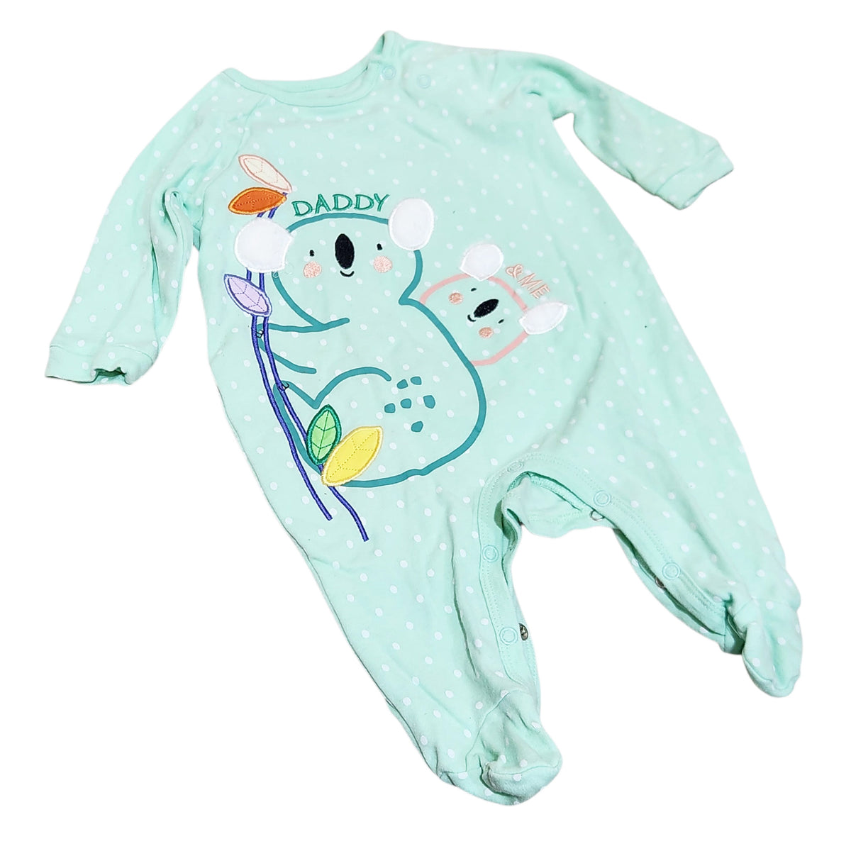 BABY | אוברול לתינוק/ת | 0–3 חודשים | 62 ס"מ | ירוק מנטה עם קואלות