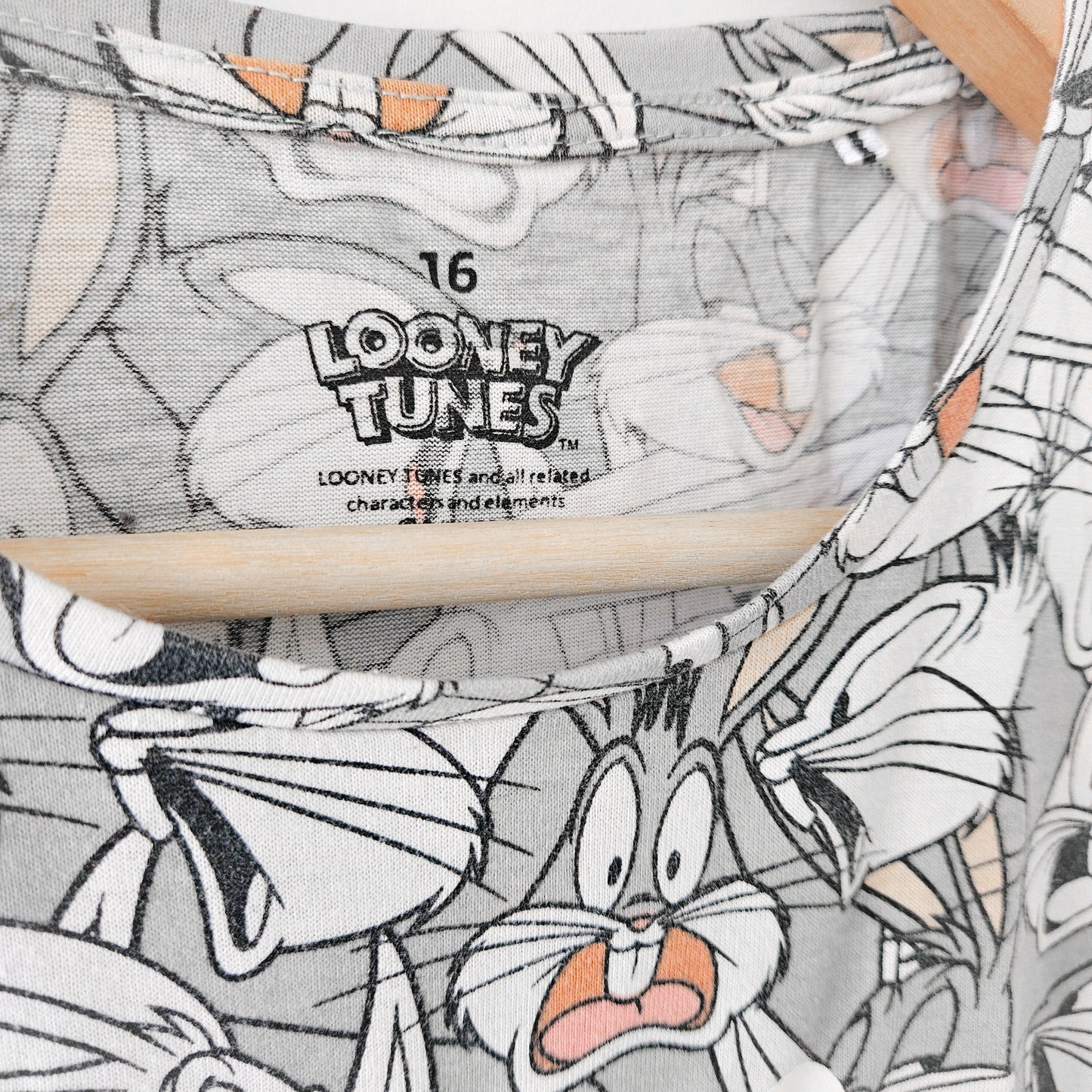 LOONEY TUNES כותונת לילה לילדות מידה 16 יתאים גם ל XXS