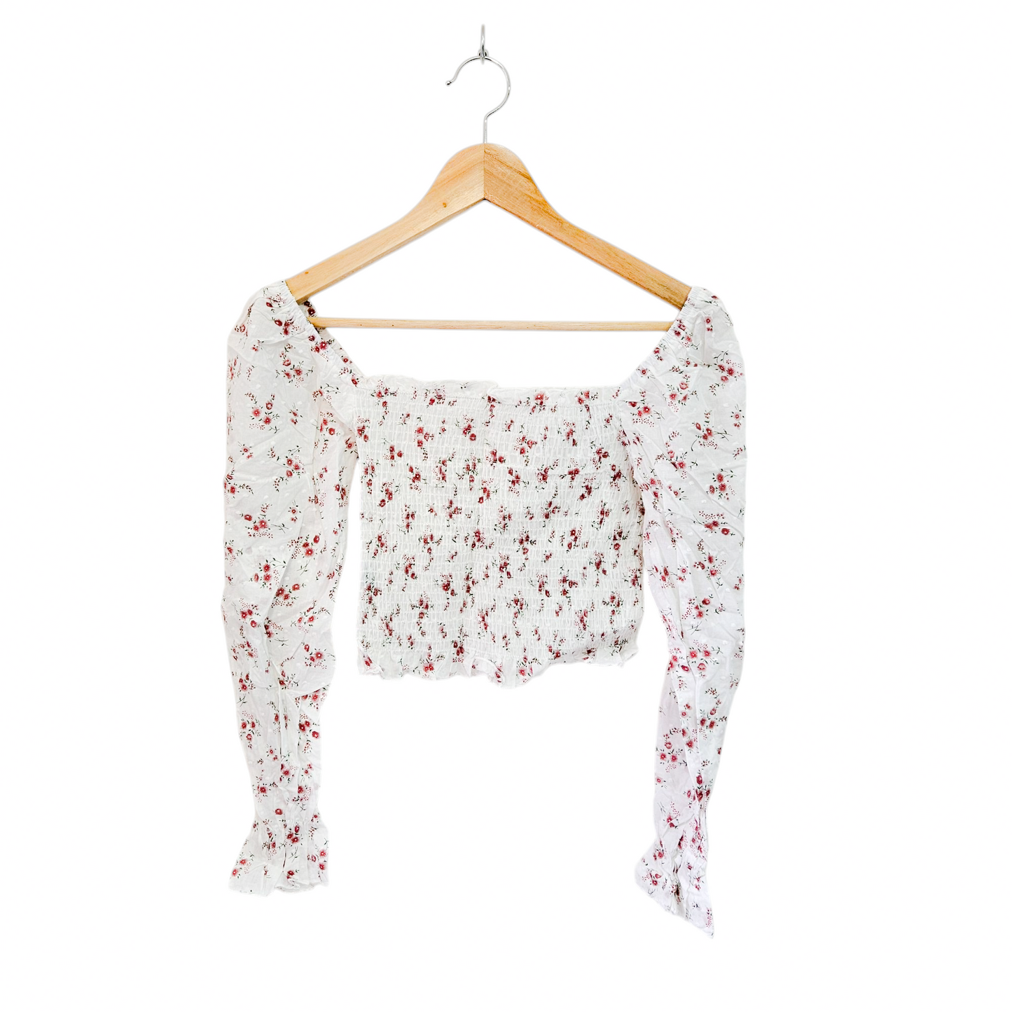SHEIN חולצה פרחונית שרוולים נפוחים לאישה מידה S