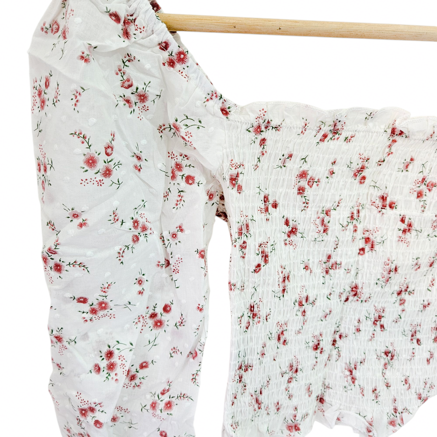 SHEIN חולצה פרחונית שרוולים נפוחים לאישה מידה S