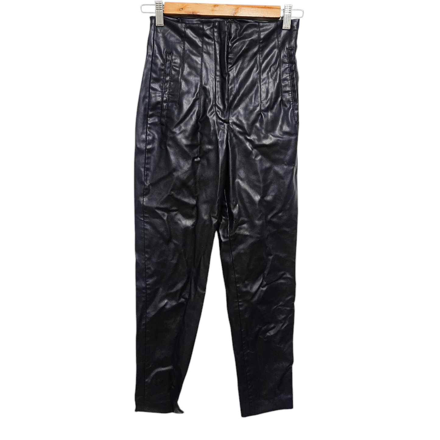 ZARA מכנסיים לאישה בד דמוי עור מידה XS