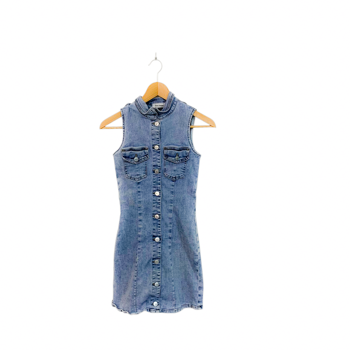 SWEET FASHION שמלת ג'ינס מכופתרת לאישה מידה XXS