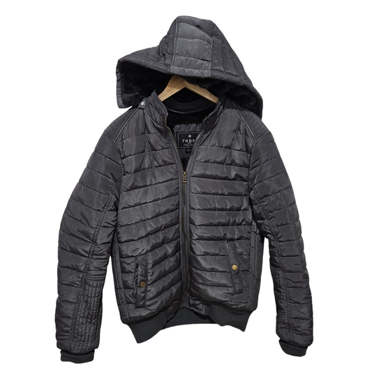 TROPI MEN מעיל אפור לגבר עם חלק פנימי פליז מידה L