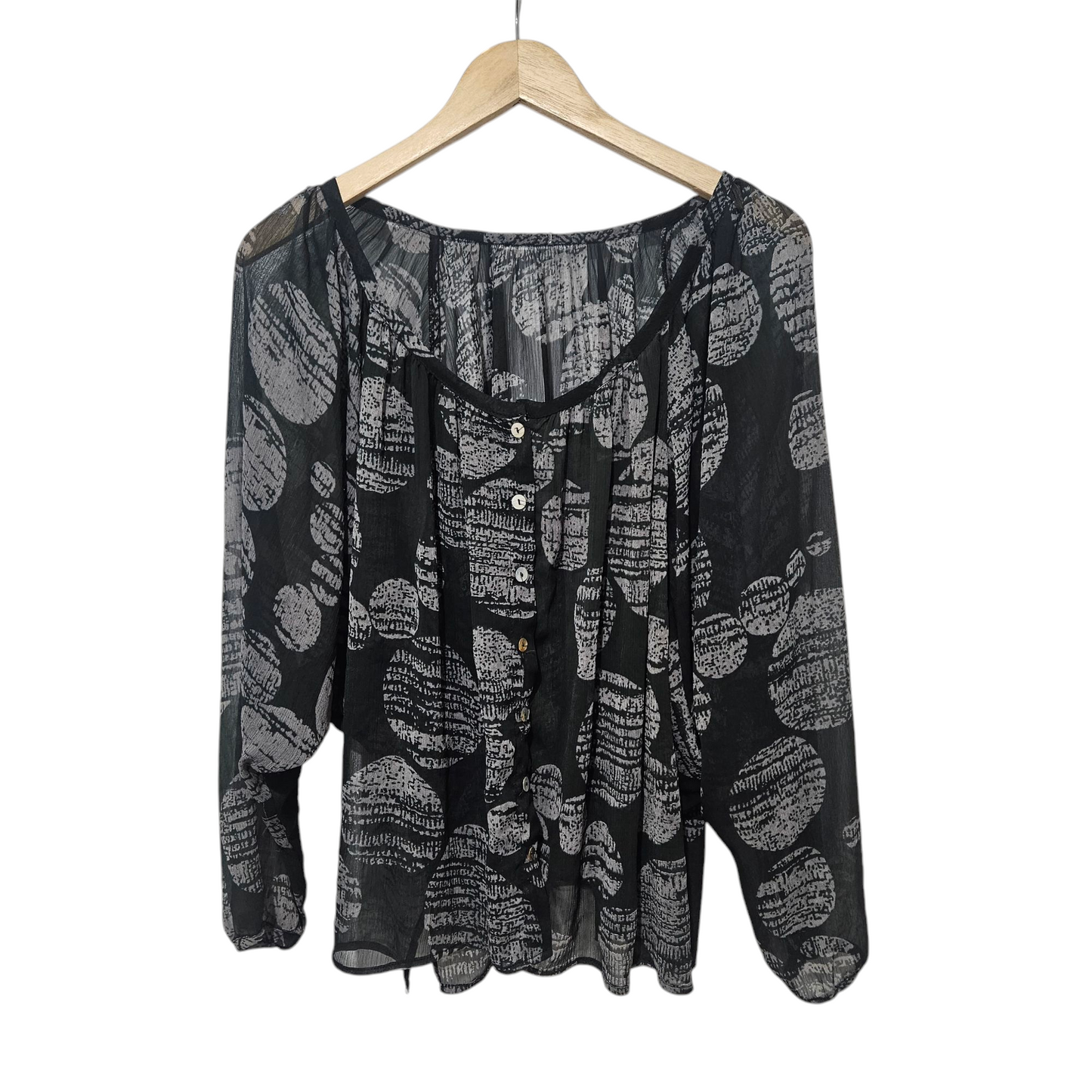 חולצה שקופה מעוצבת לאישה מידה L