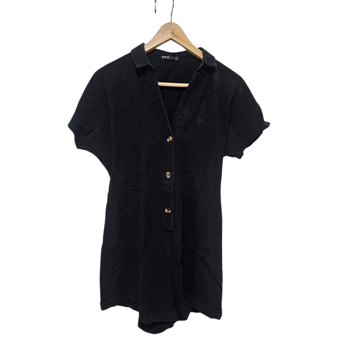 SHEIN אוברול שחור דק לאישה מידה 36