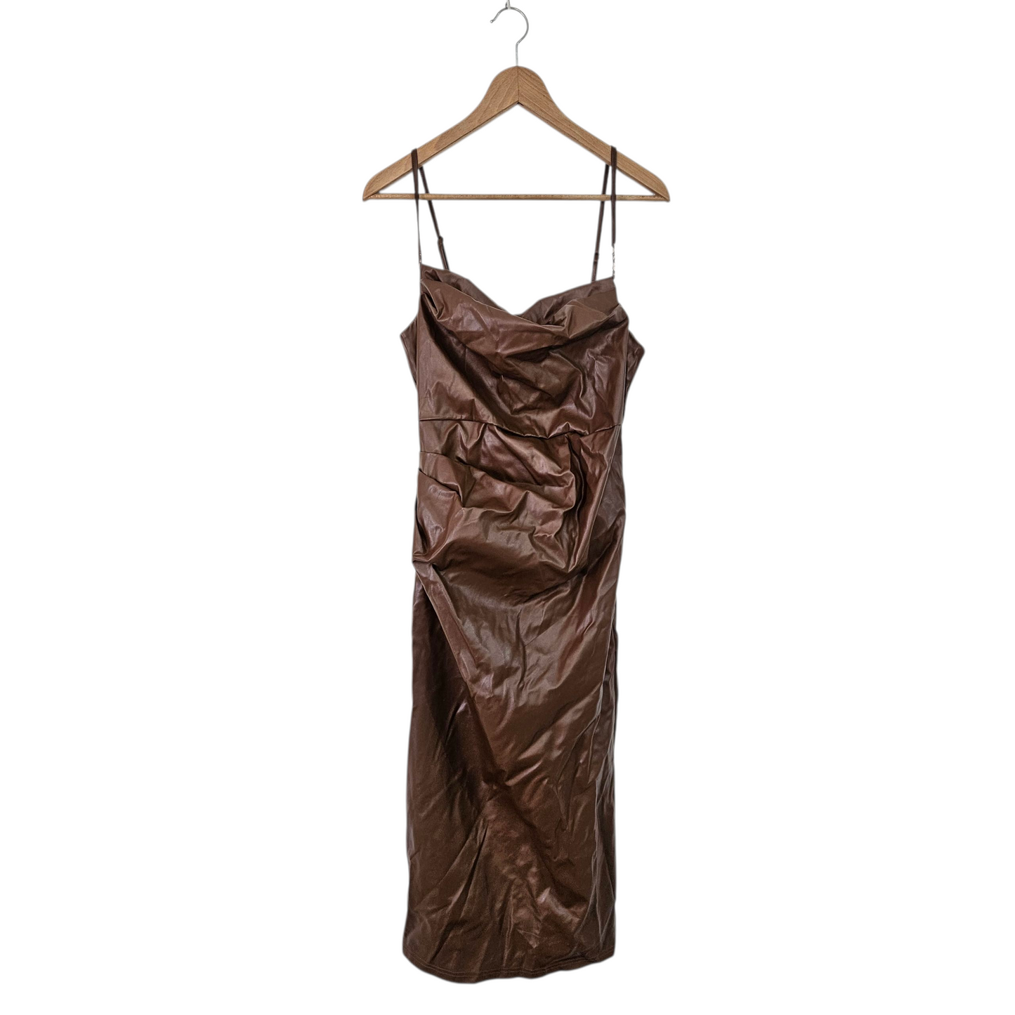 Shein שמלה לאישה בד דמוי עור מידה L