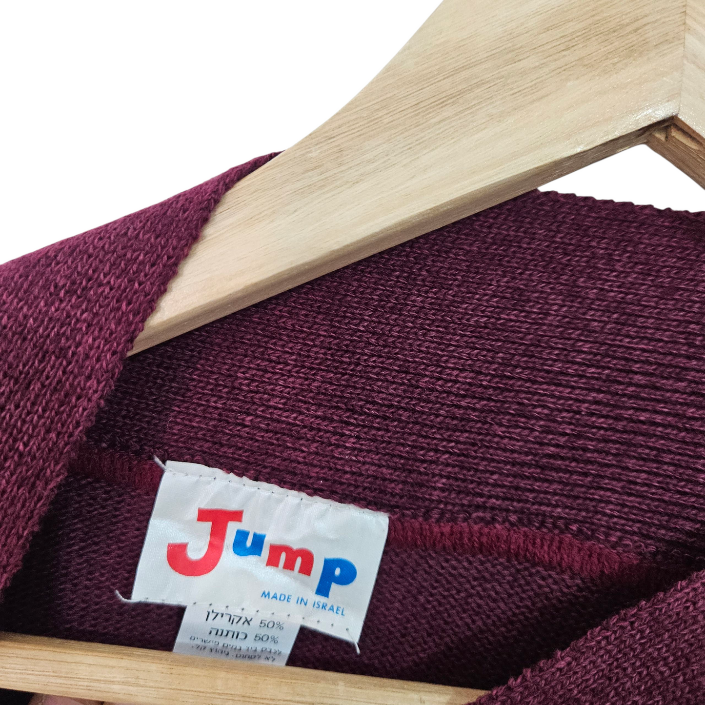 JUMP סוודר וינטג' לאישה מידה XL עם כריות כתפיים