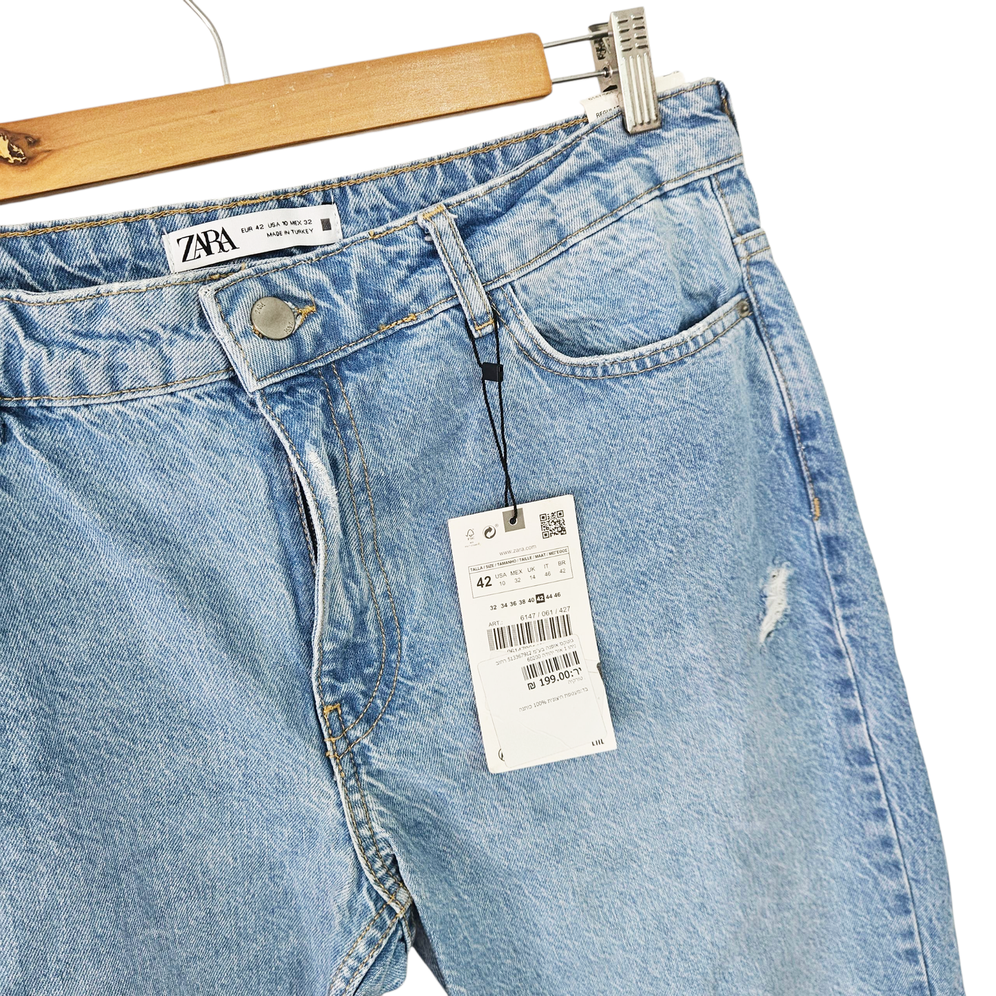 ZARA ג'ינס חדש עם תווית לאישה מידה 42