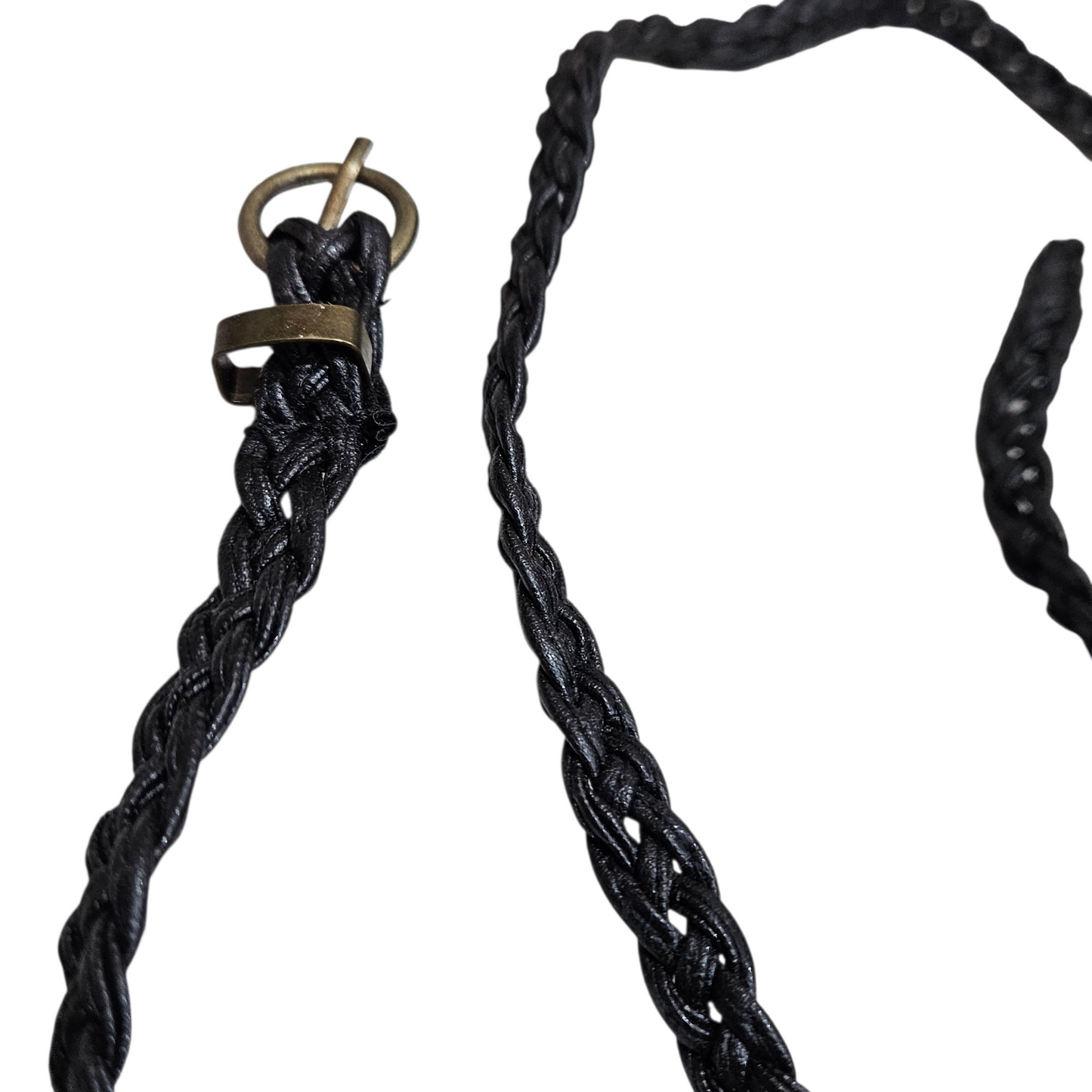 חגורת צמה שחורה דקה