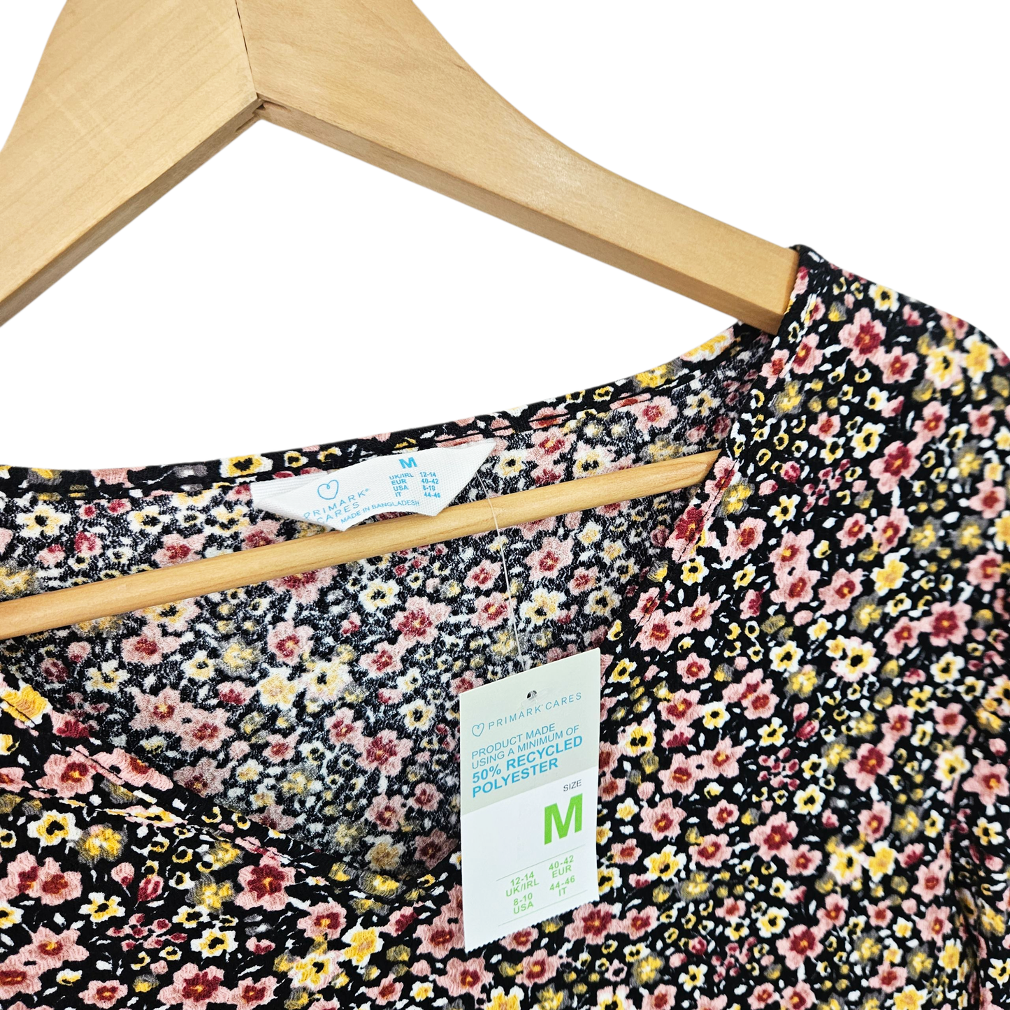 PRIMARK שמלה אוברסייז פרחונית חדשה עם תווית לאישה מידה M