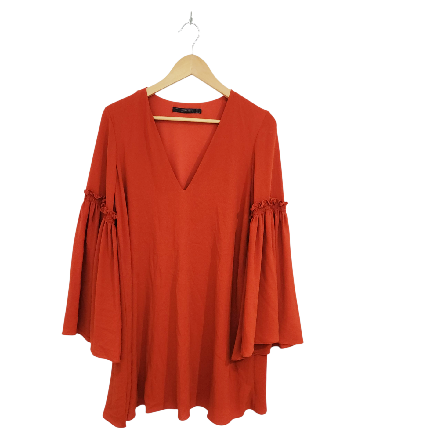 TRAFALUC שמלה כתומה מעוצבת לאישה מידה M