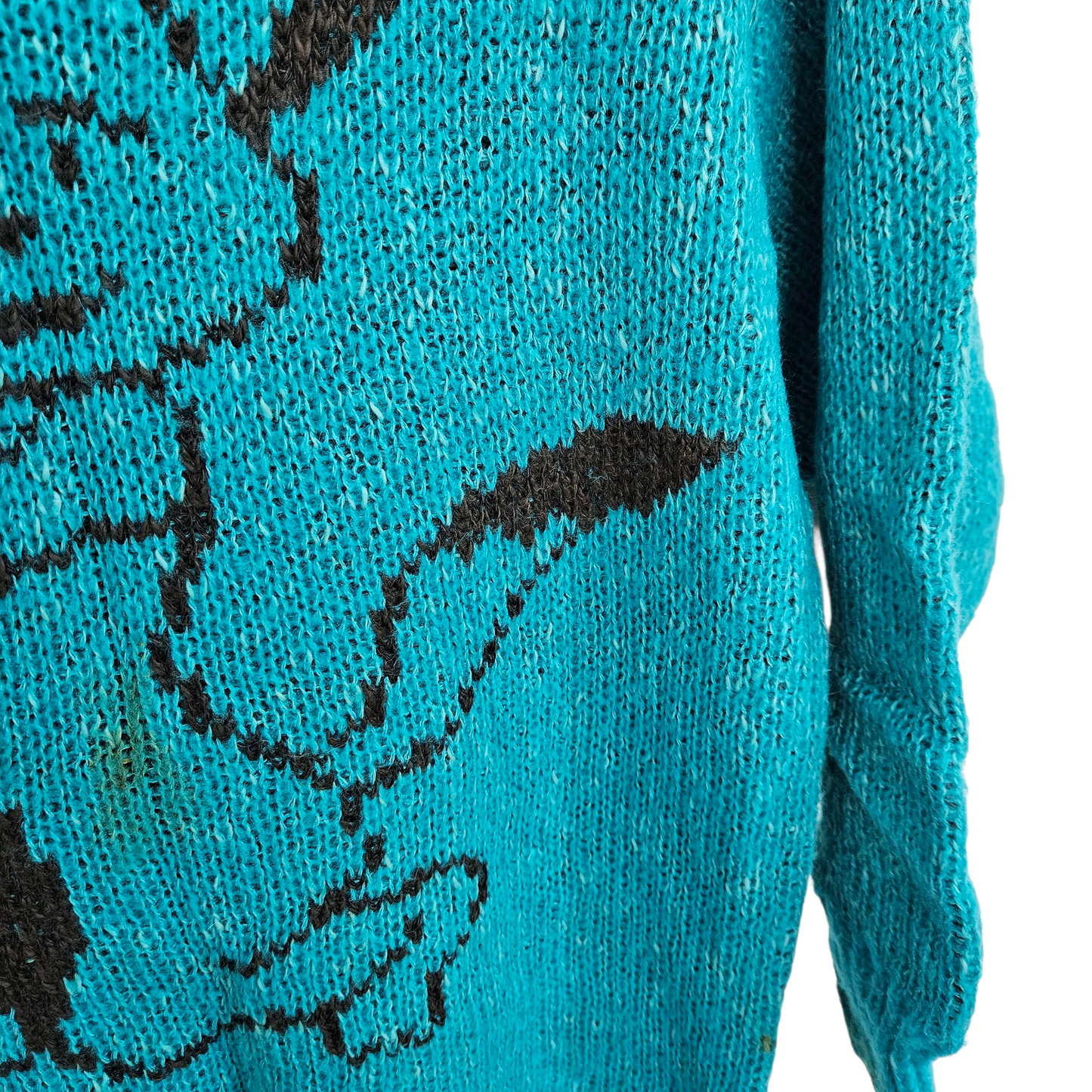 LIZ סוודר וינטג' עם כריות כתפיים לאישה מידה XL - מוכתם