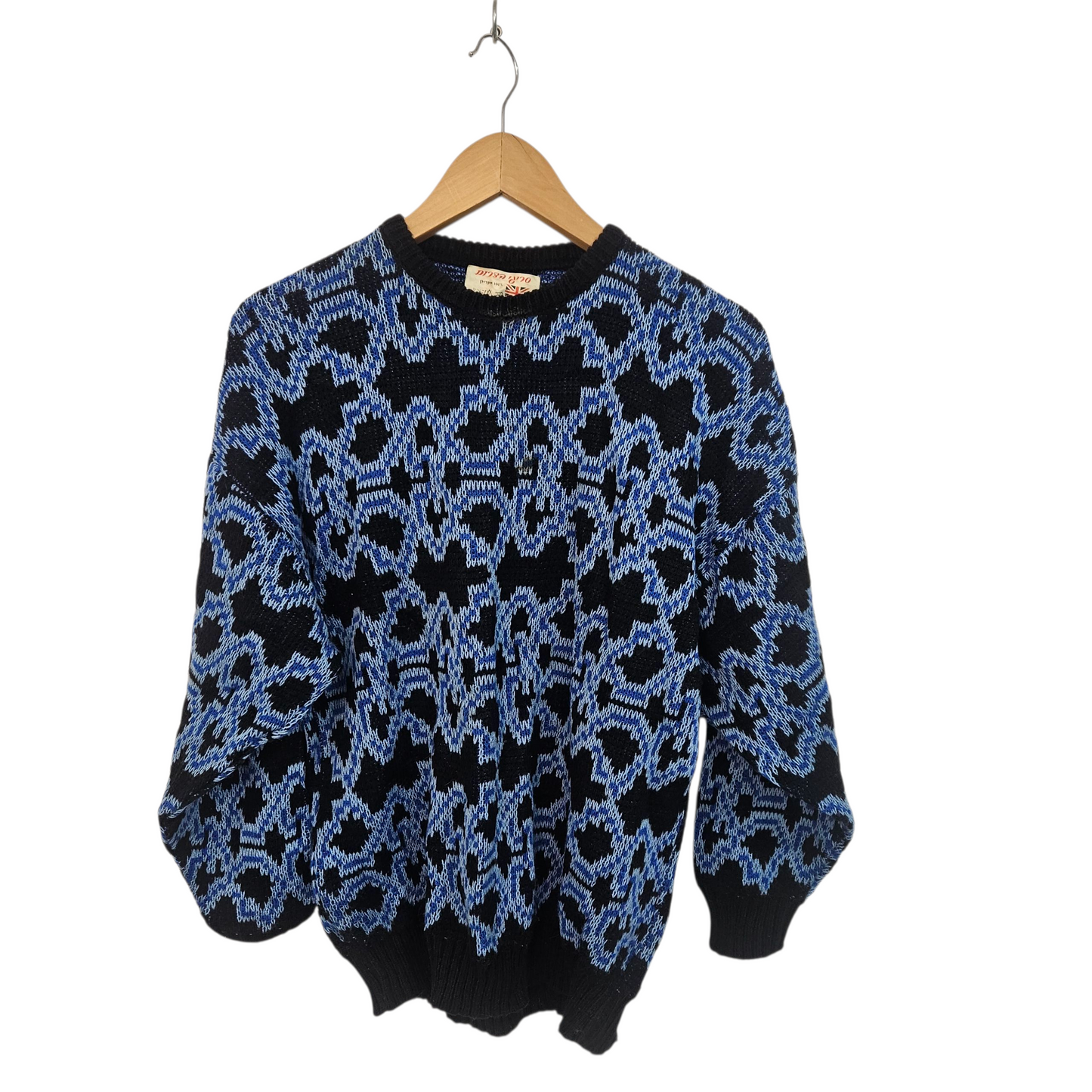 סריגי הגרות - סוודר וינטג' לאישה מידה L - כתם