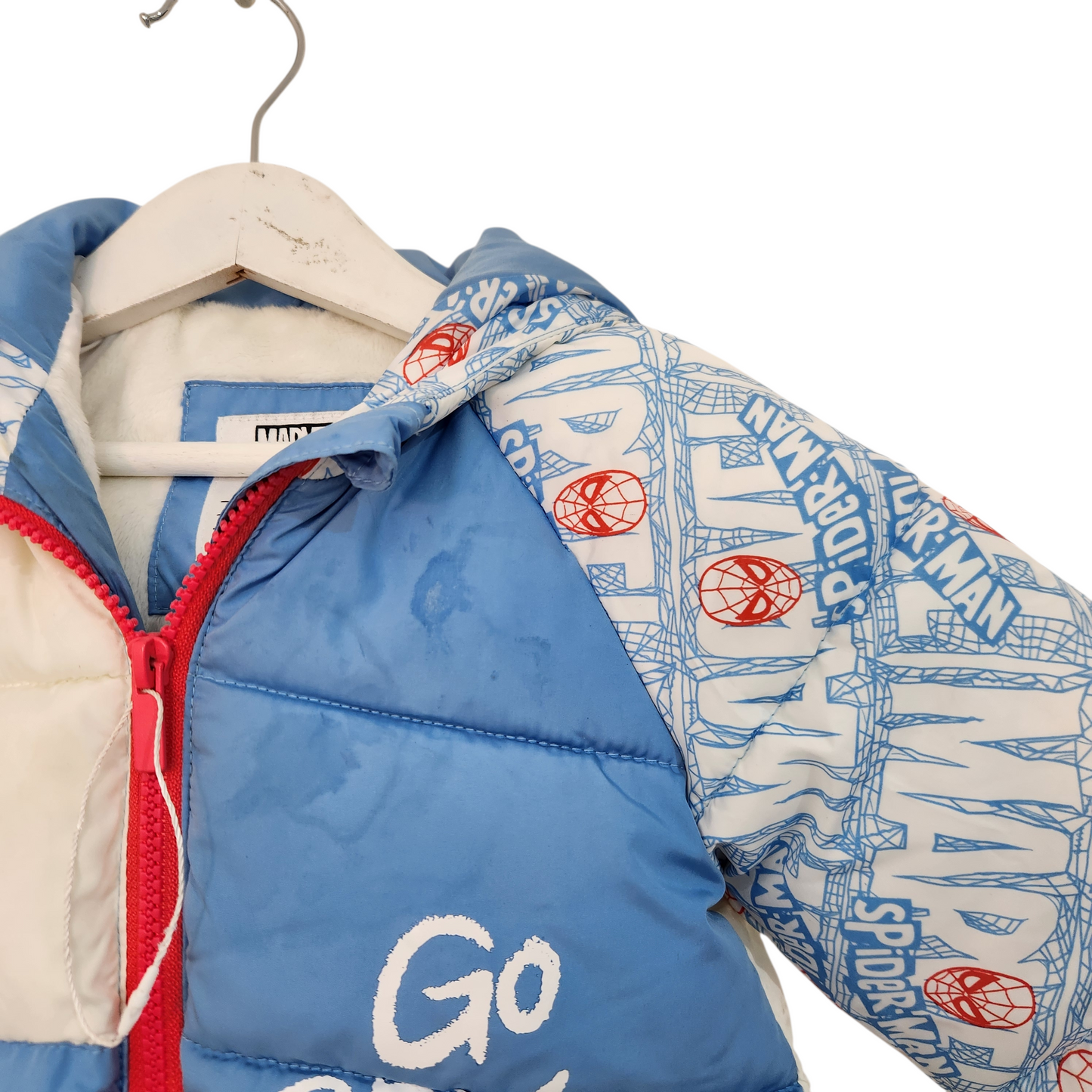 PRIMARK מעיל ספיידרמן לתינוקות | גיל 12-18 חודשים | כתם פנימי לא נראה כלפי חוץ