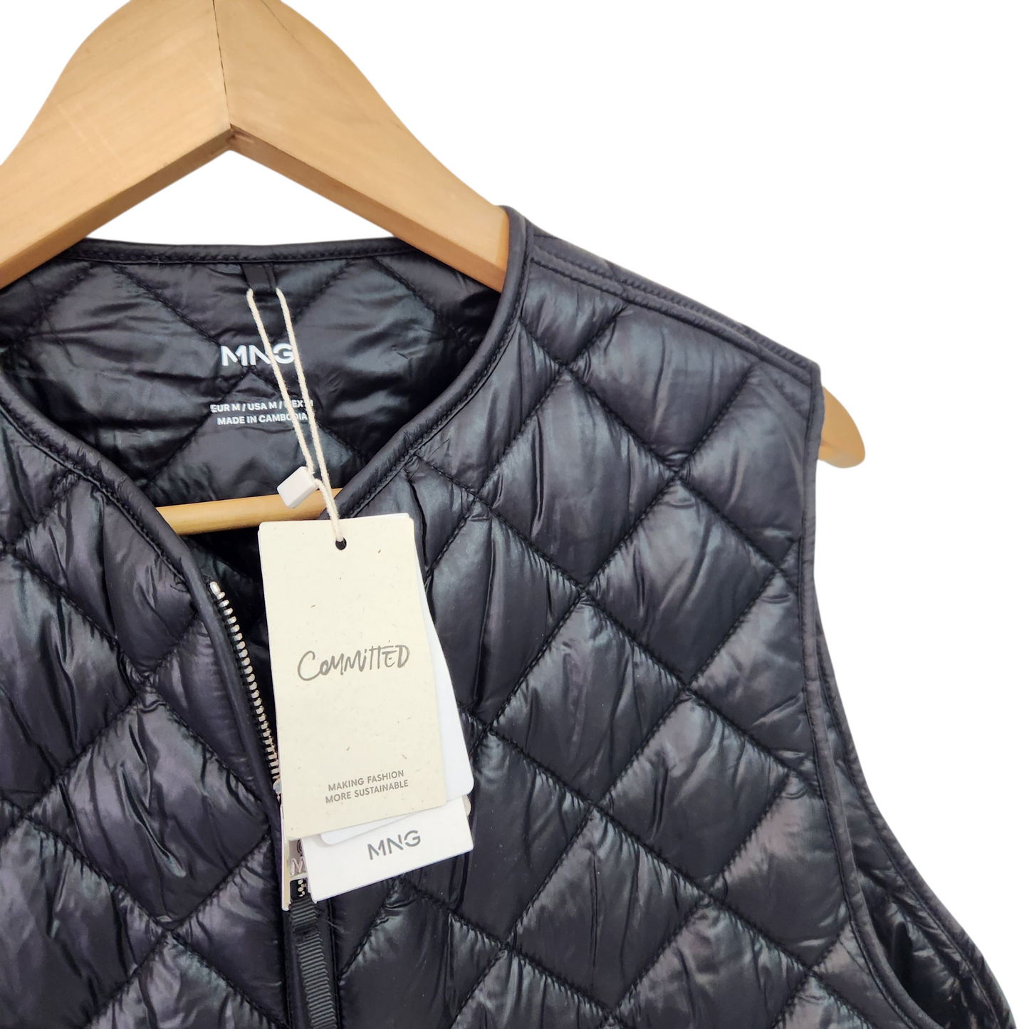 MANGO ווסט שחור חדש עם תווית לאישה מידה M