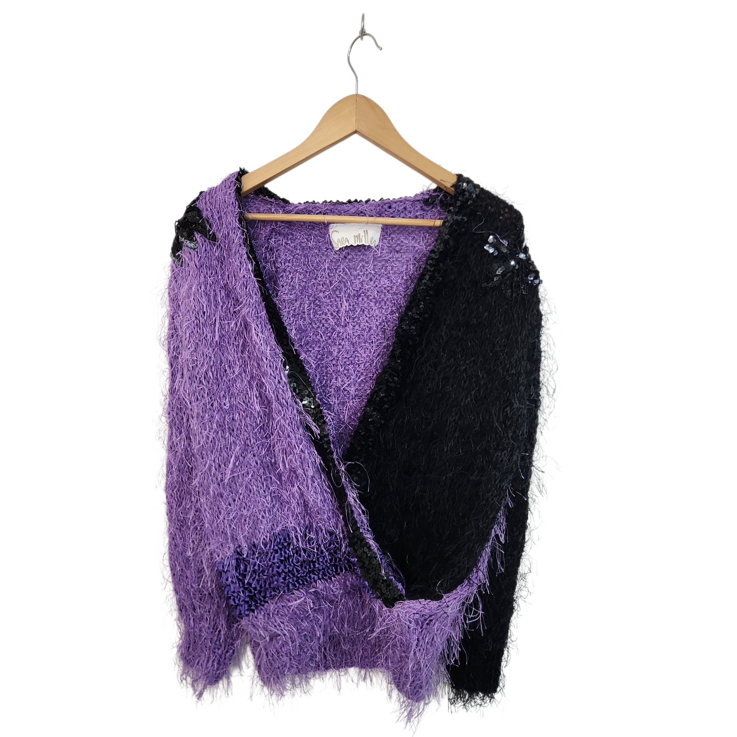 SARA MILLER סוודר וינטג' לאישה מידה XL