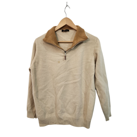 PETER BROWN חולצת סריג לאישה מידה L- כתם פיצי