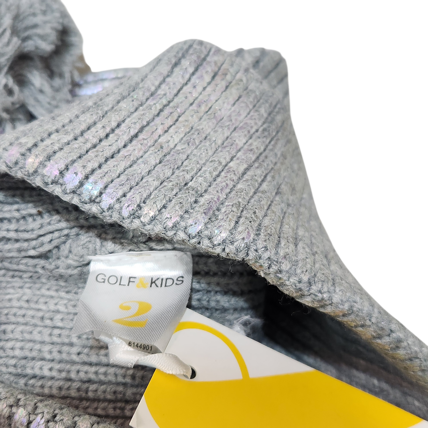 כובע כסוף מבריק חדש עם תווית לילדות גיל 1-2