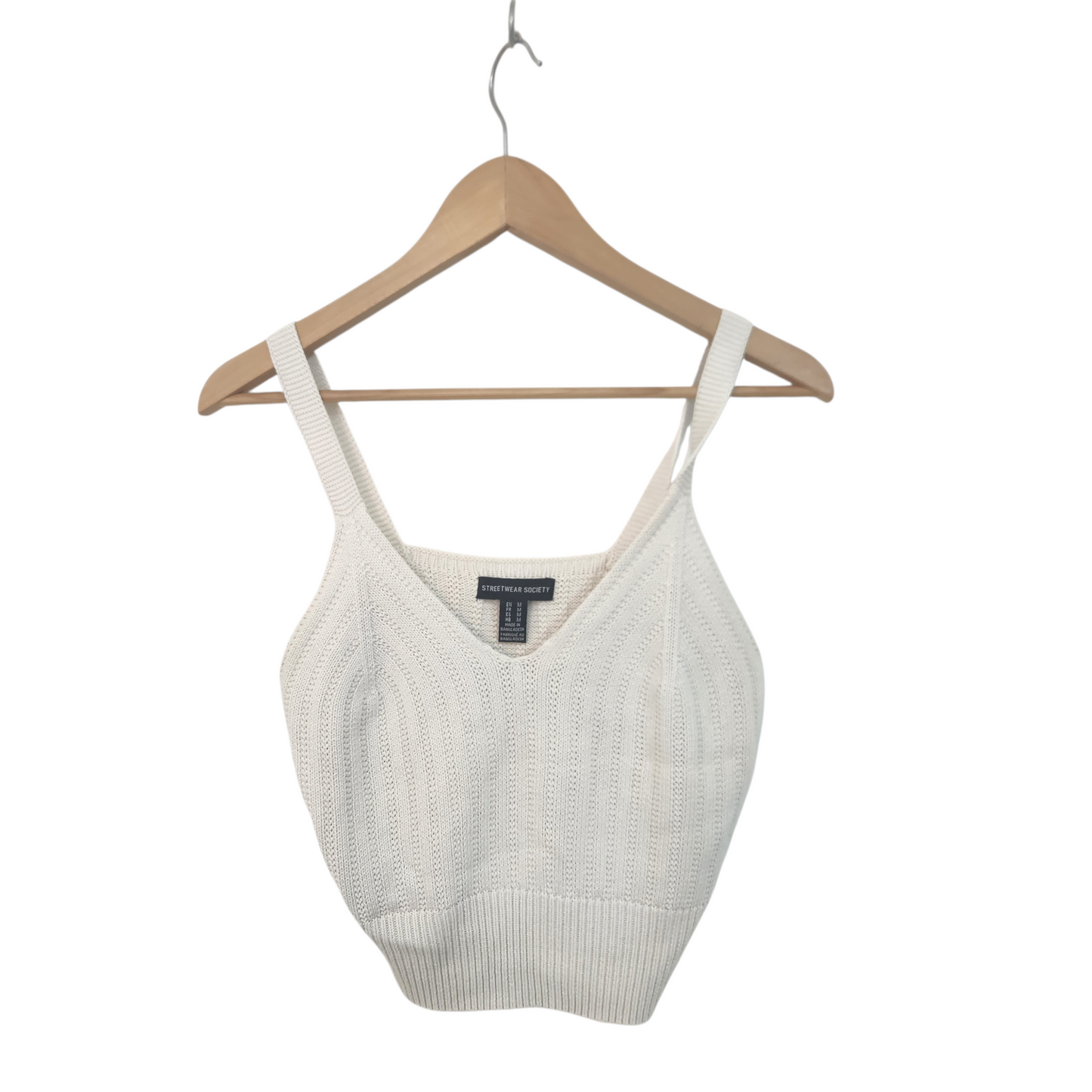 STREETWEAR SOCIETY גופיית סריג קרושה דקה לאישה מידה M