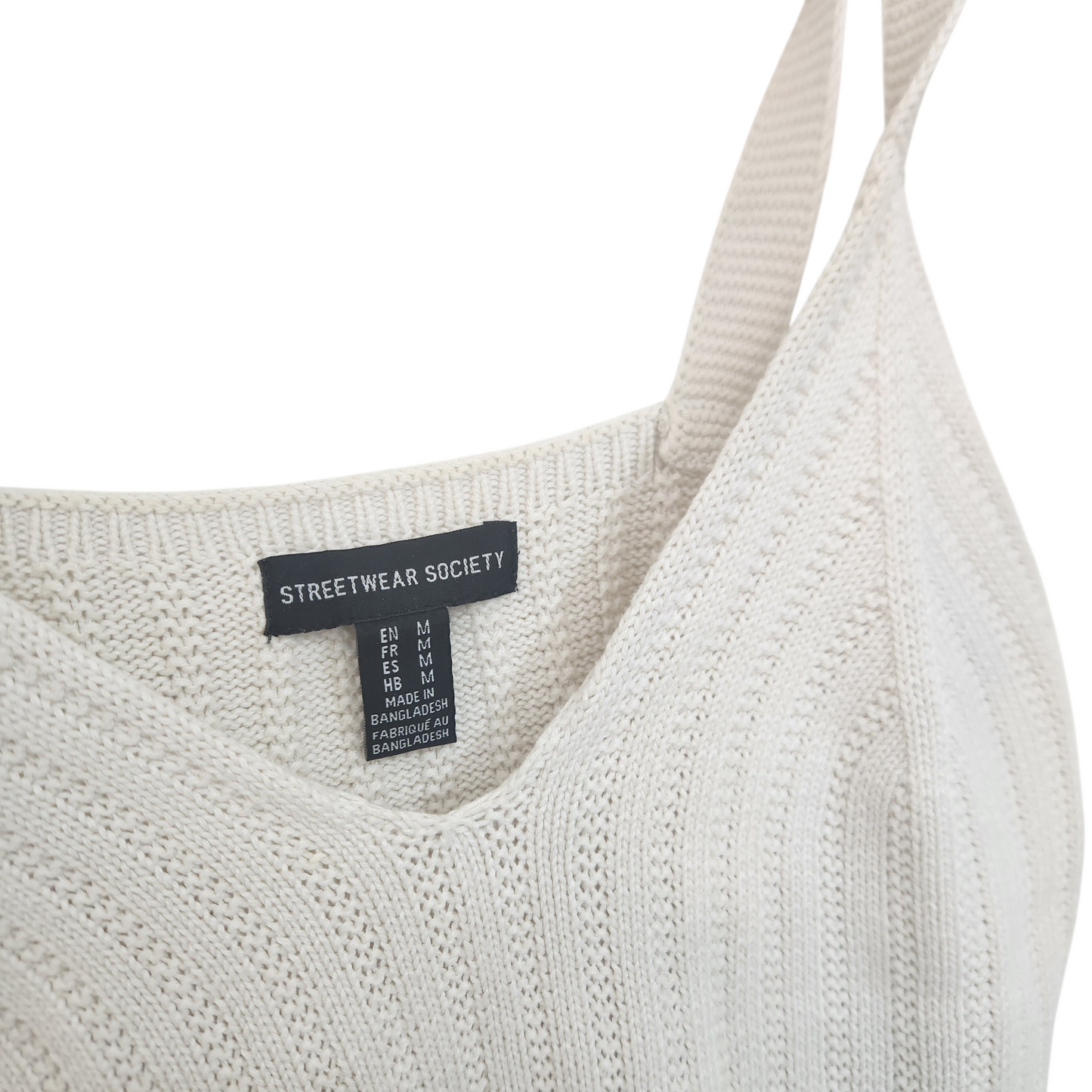 STREETWEAR SOCIETY גופיית סריג קרושה דקה לאישה מידה M