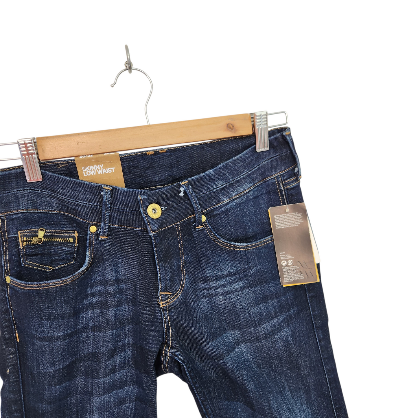 &DENIM ג'ינס סקיני גזרה נמוכה חדש עם תווית לאישה מידה 36