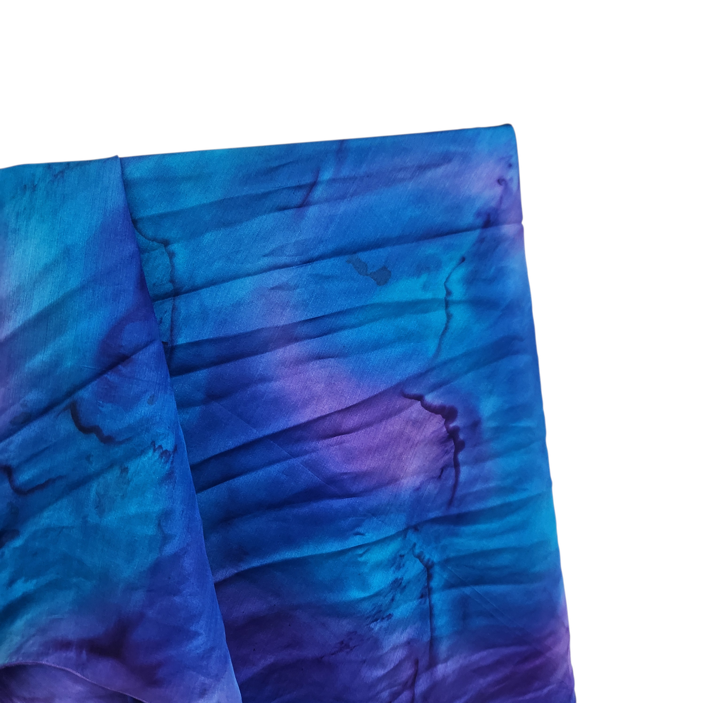 צעיף בגווני כחול–סגול בהדפס טאי־דאי