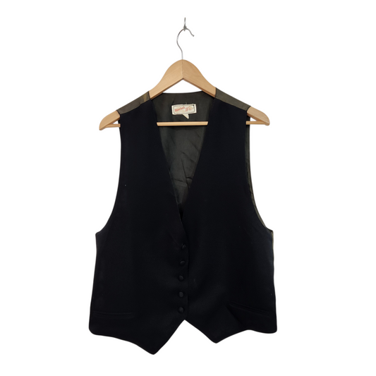 Rachel | וסט שחור וינטג' קלאסי עם כפתורים – מידה 2