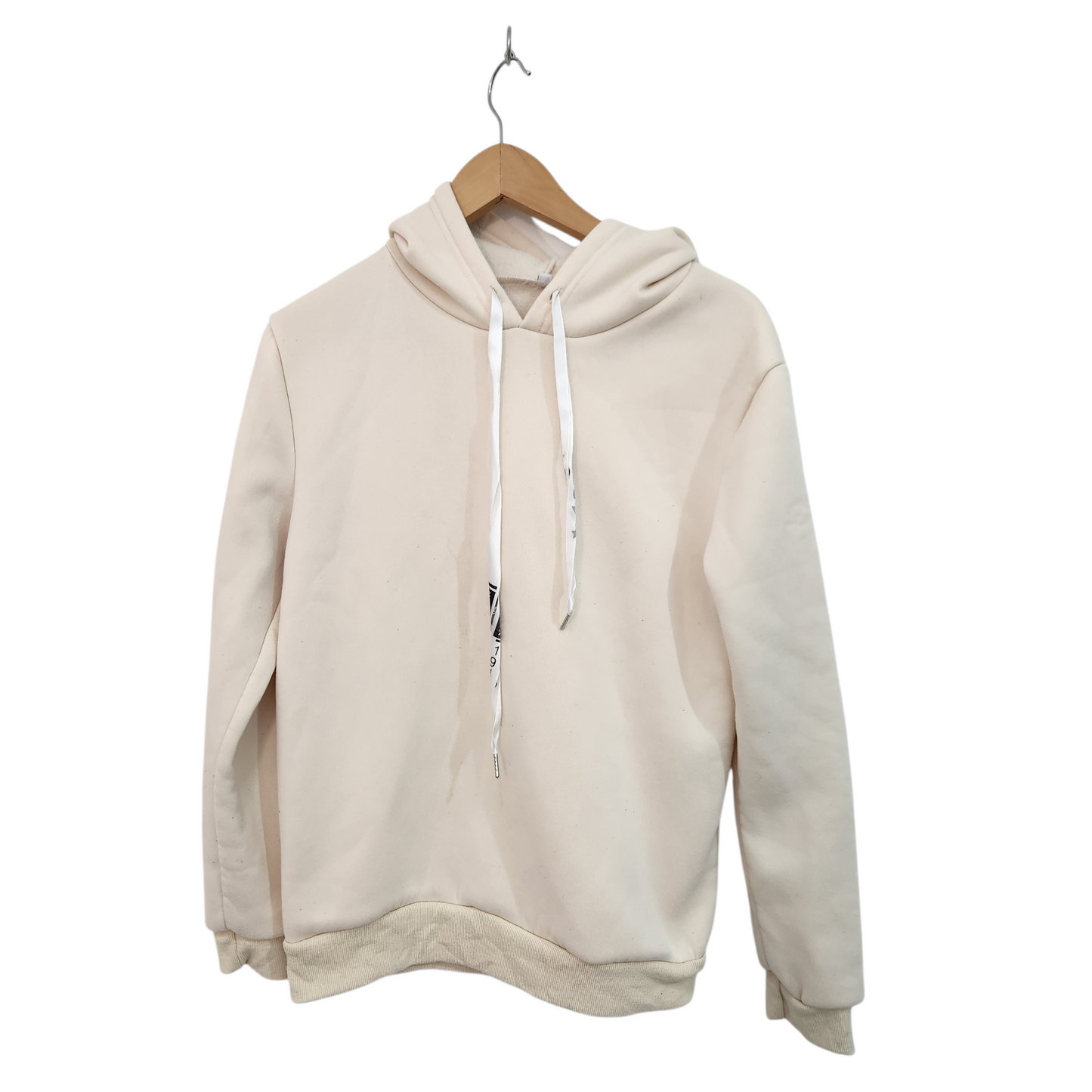 סווטשירט קפוצ’ון בצבע קרם עם שרוכים – מידה L