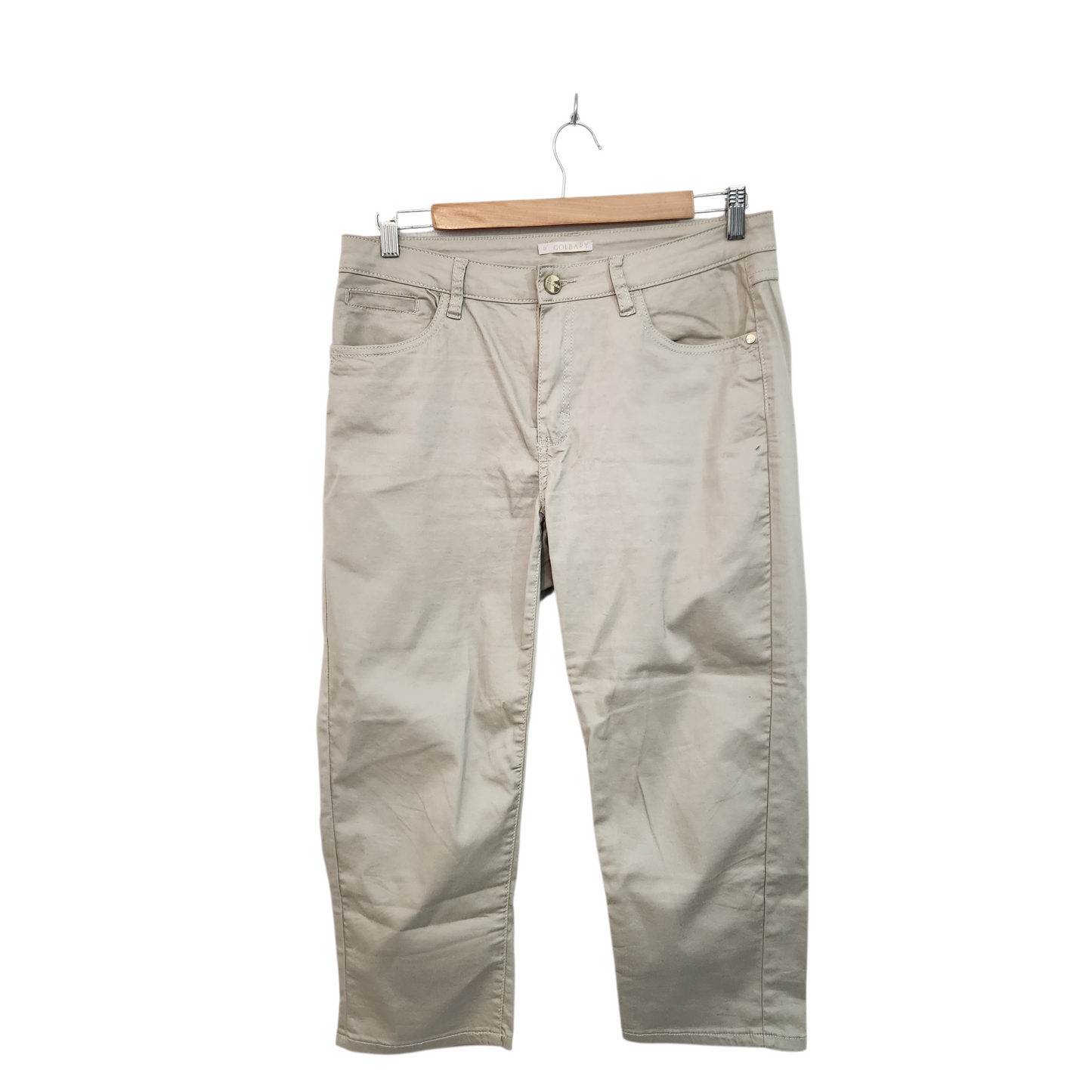 GOLBARY | מכנסי בד קלאסיים בצבע בז’ בהיר – מידה 42