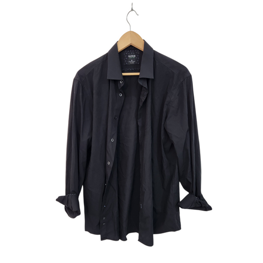 BAGIR | חולצה מכופתרת שחורה לגברים בגזרת SLIM – מידה XL