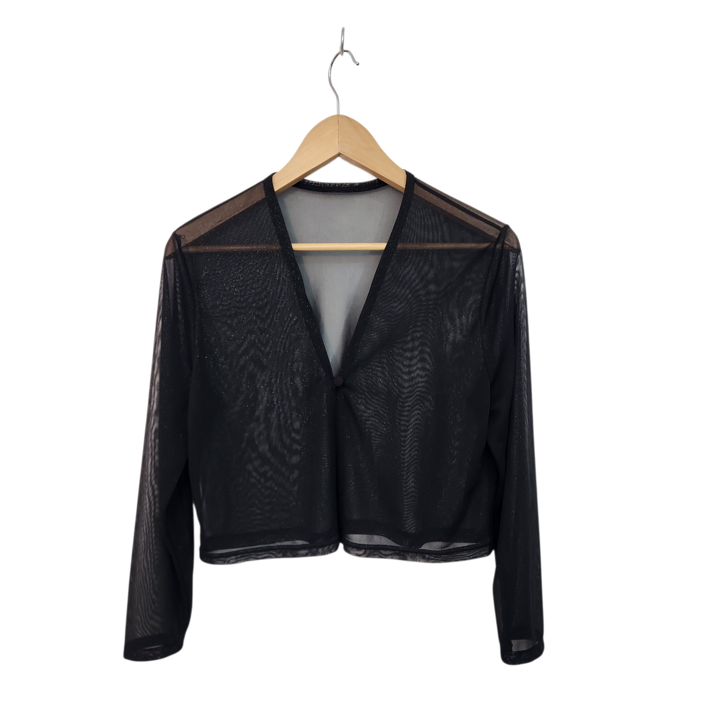 עליונית שקופה שחורה – שרוול ארוך | לאישה מידה S/M