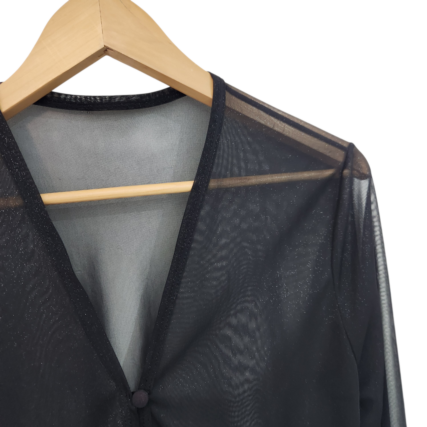 עליונית שקופה שחורה – שרוול ארוך | לאישה מידה S/M