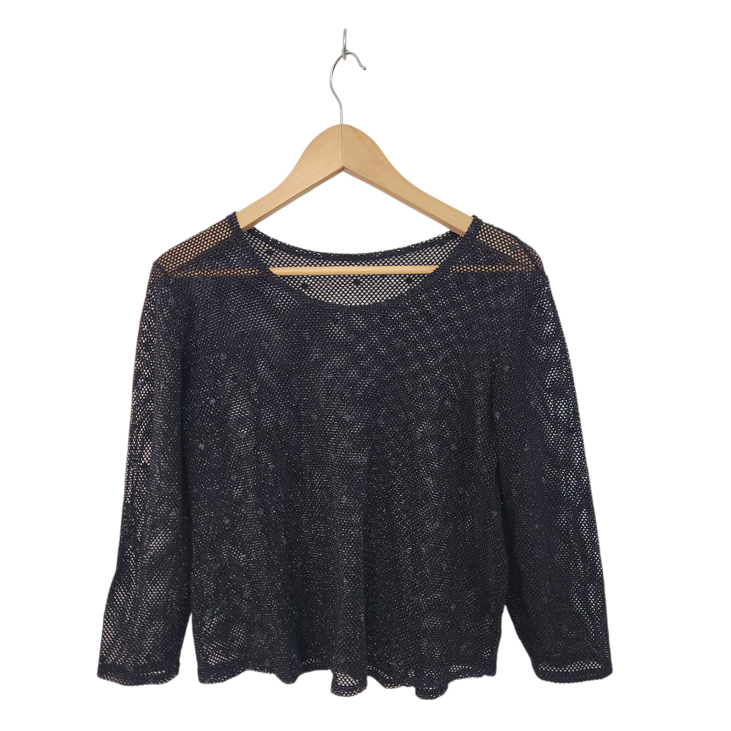 חולצת רשת שחורה – שרוול ארוך  | לאישה מידה M