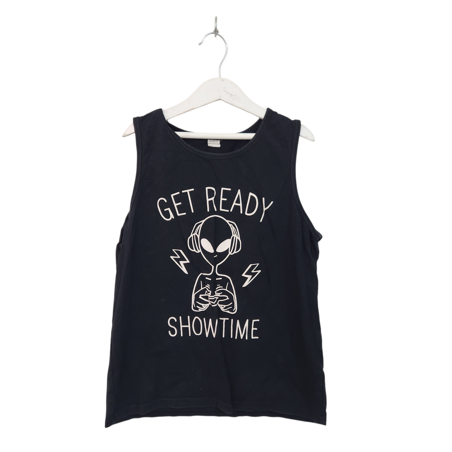 SHEIN גופייה שחורה עם הדפס | לילדים גיל 11-12