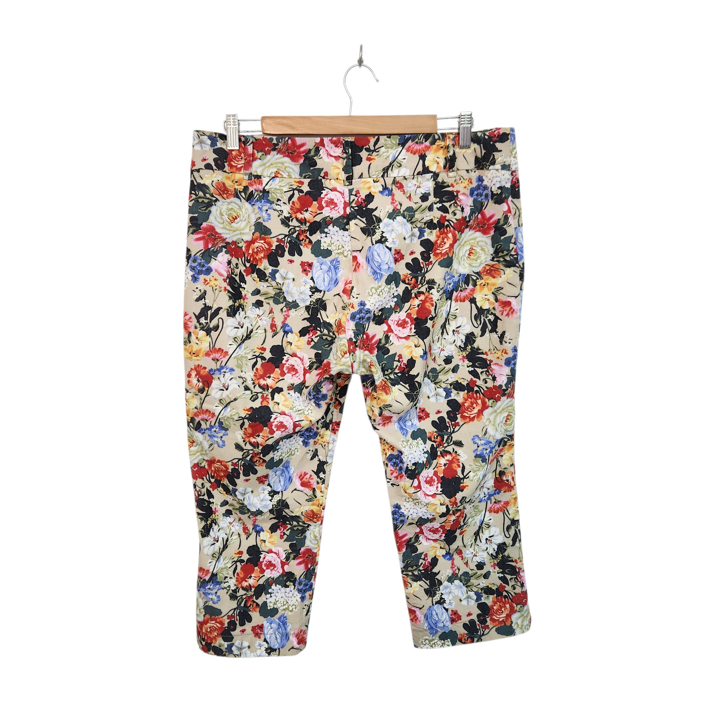 DISCREET מכנסיים פרחוניים דקים לאישה מידה 44