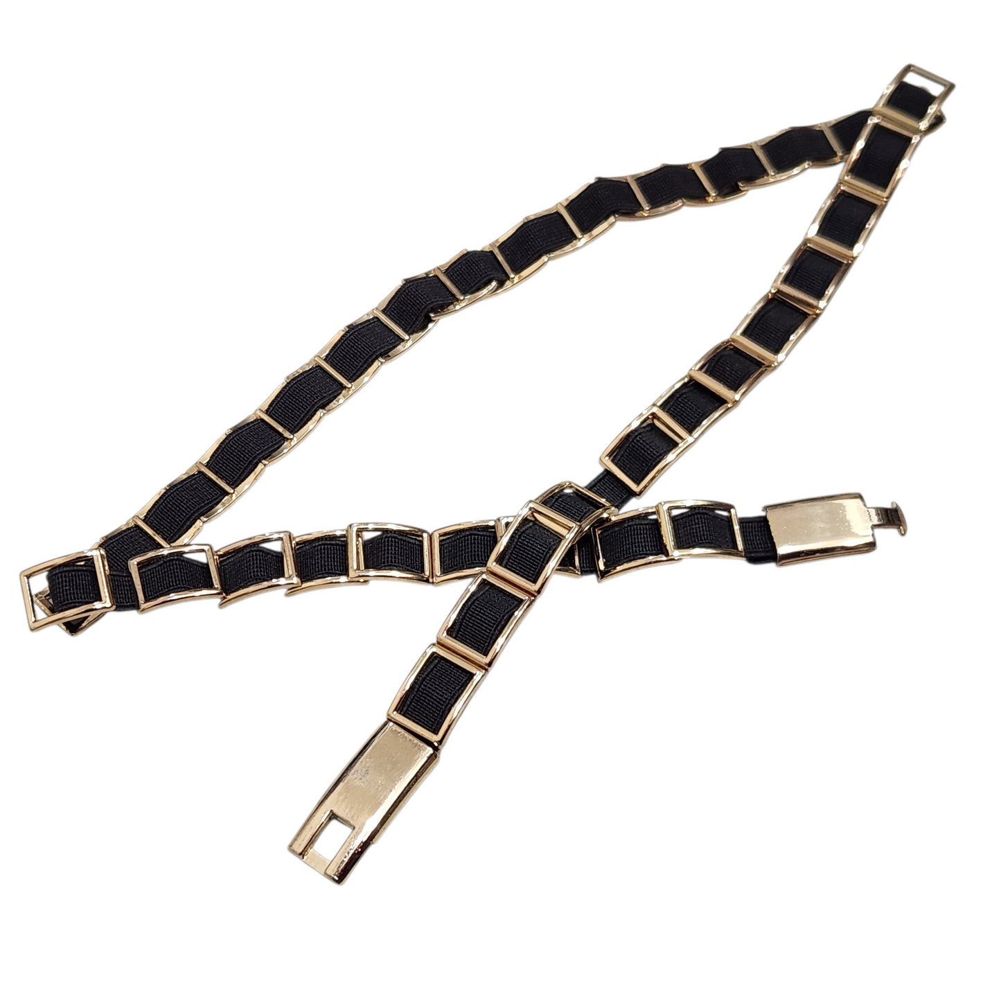 חגורת וינטג' רצועה שחורה נמתחת