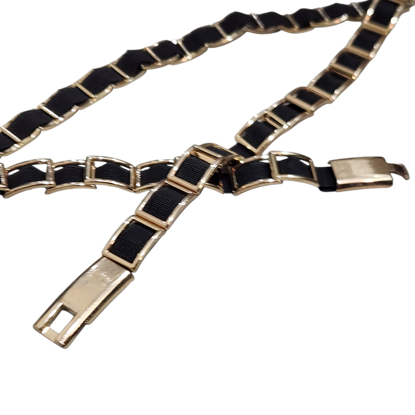 חגורת וינטג' רצועה שחורה נמתחת