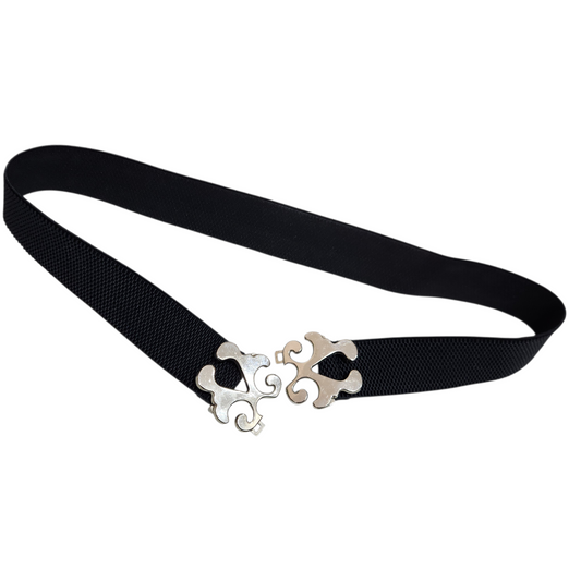 חגורת וינטג' רצועה שחורה נמתחת