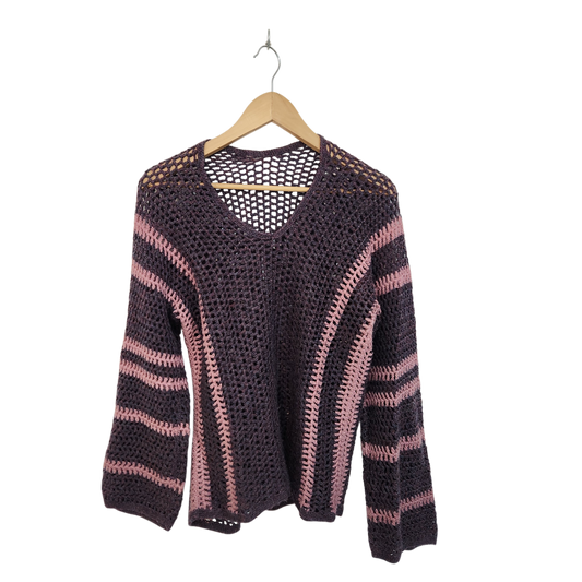 חולצה ארוכה סרוגה לאישה מידה M