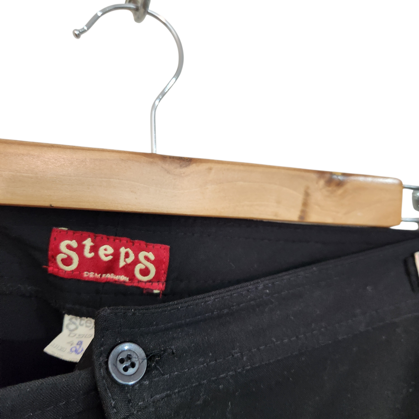 STEPS |מכנסיי ונטג' ארוכים צבע שחור | לאישה מידה 42 | 32 אינץ'