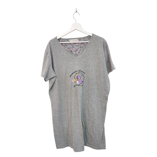 LAMBADA | כותונת לילה שרוול קצר צבע אפור | לאישה מידה XL