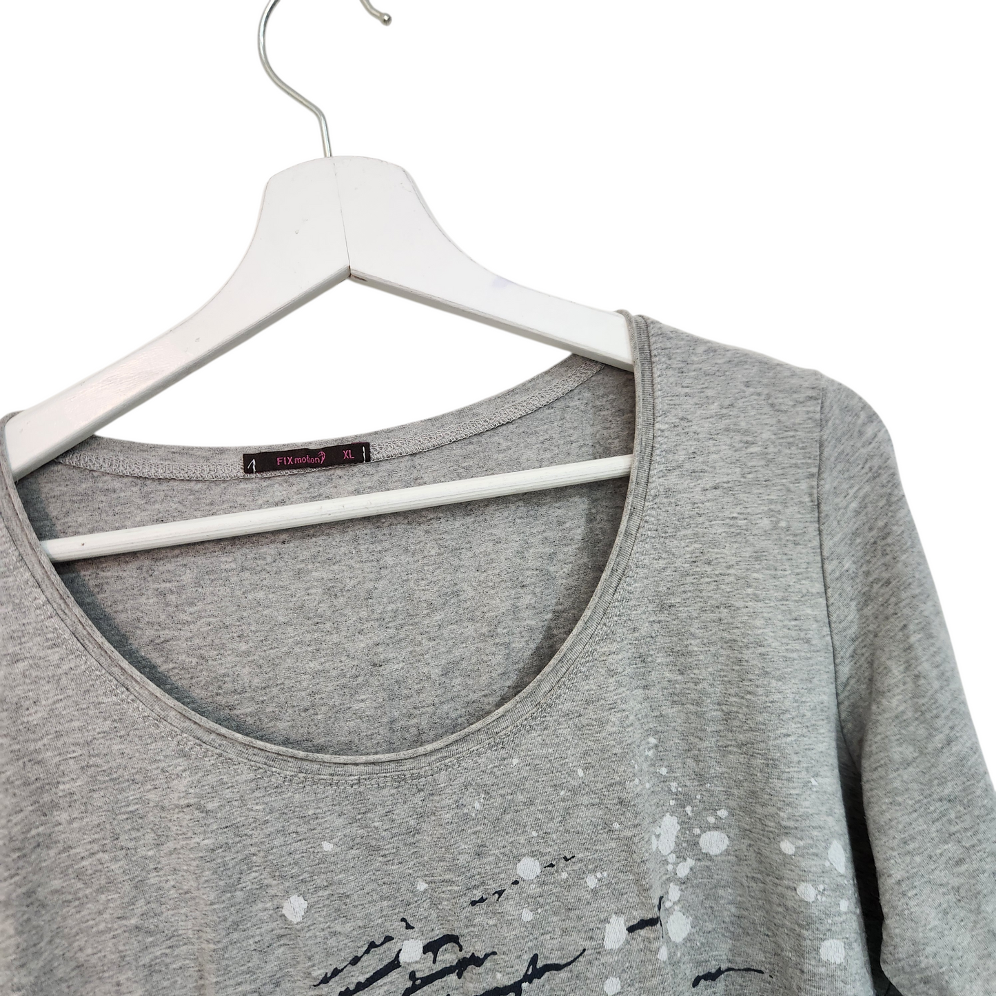 FIX | חולצה ארוכה דקה צבע אפור | לאישה מידה XL