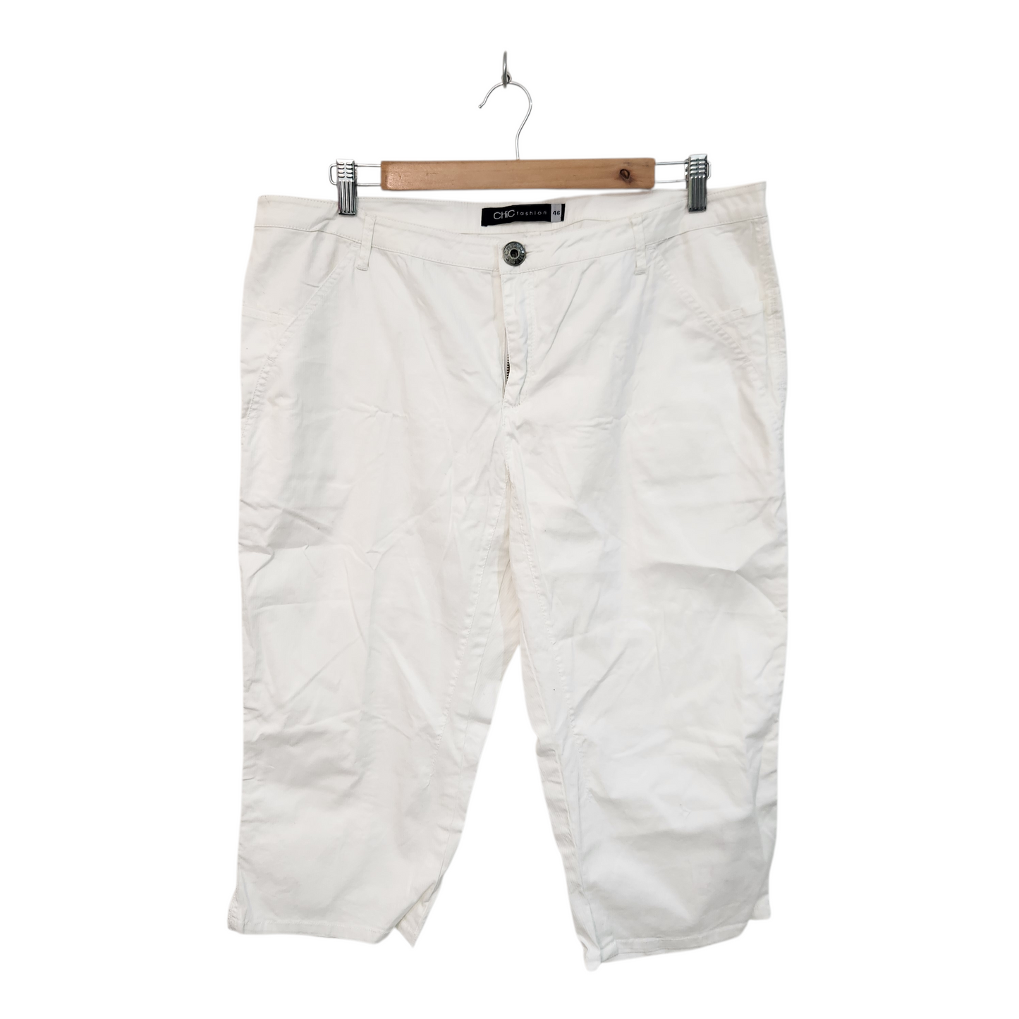 CHIC FASHION | מכנסיים לבנים 7/8 | לאישה מידה 46 | 38 אינץ'