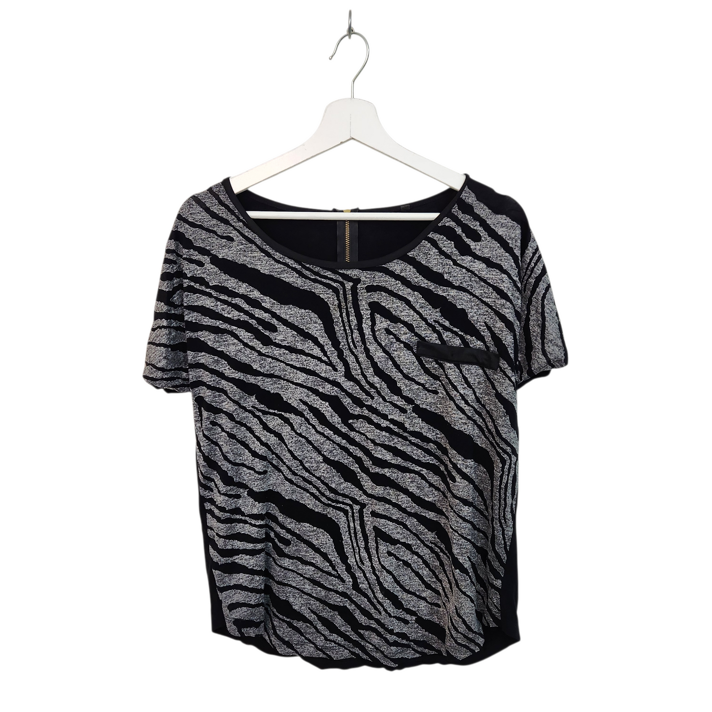 חולצה קצרה הדפס זברה | לאישה מידה L/XL