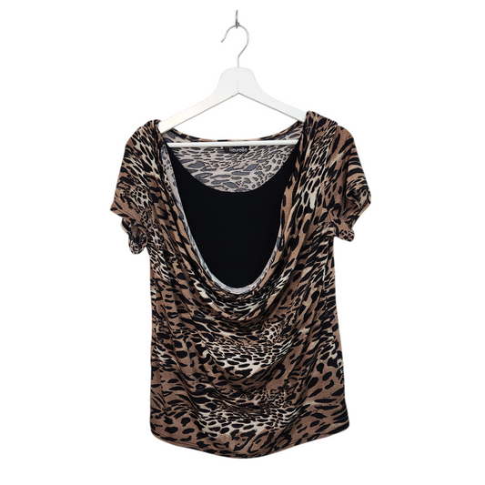 J.M FLEURETTE | חולצה קצרה הדפס מנומר | לאישה מידה XL