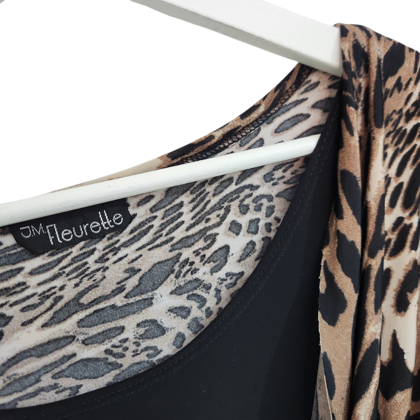 J.M FLEURETTE | חולצה קצרה הדפס מנומר | לאישה מידה XL