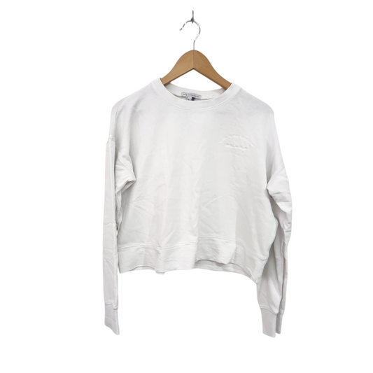 TWENTYFOURSEVEN | חולצת קרופ ארוכה דקה צבע לבן | לאישה מידה XS