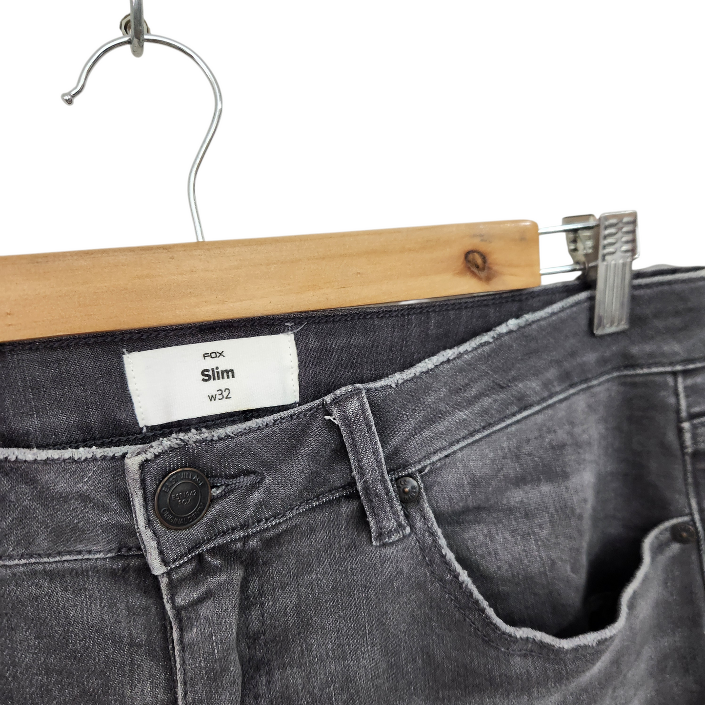 FOX SLIM | ג'ינס סלים צבע אפור | לגבר מידה 32 אינץ' | 42 מידה אירופאית