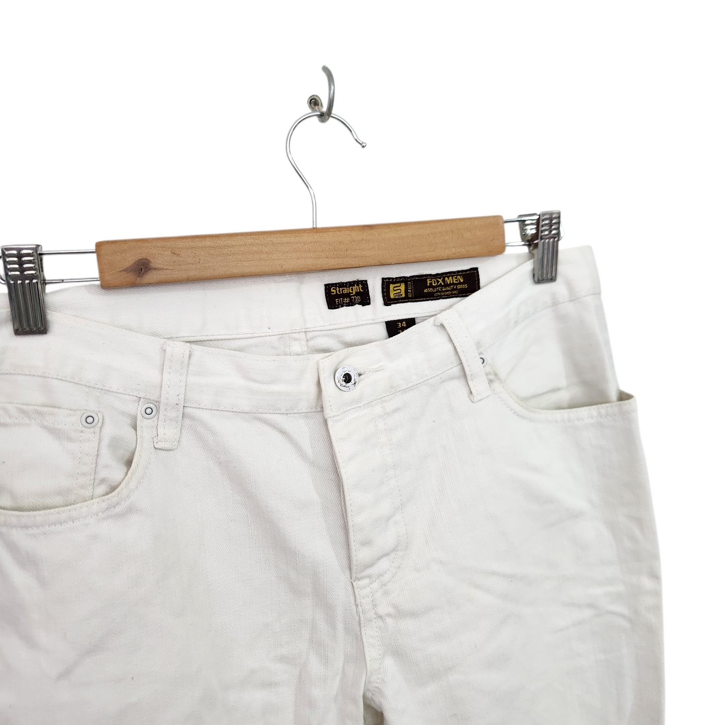 FOX | מכנסיים ארוכים צבע לבן | לגבבר מידה 34